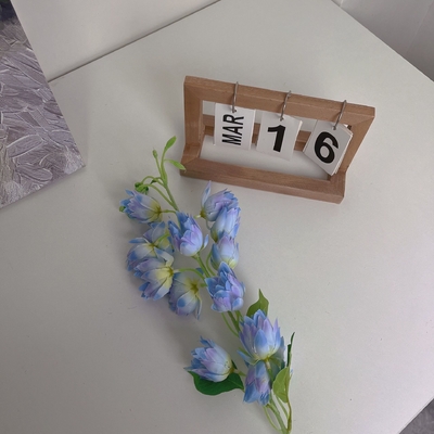 Kunstbloemen, flocking, Phalaenopsis, kunstbloemen, zijde bloemen, home display bloemen, bruiloft decoraties, lelie van de vallei, windklok bloemen