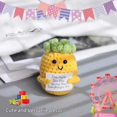 Goede prijs. Adorable Positive Energy Ornament Handmade Crochet Pineapple Plush Doll for Party Decorations online