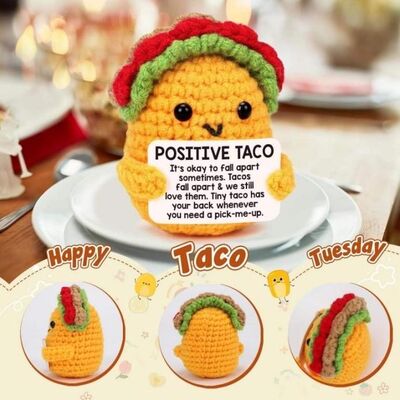 Goede prijs. Positieve Crochet Taco verjaardagscadeautjes Crochetpoppen Emotionele inspirerende steun Positieve cadeau voor afstuderen Moeder leraren online