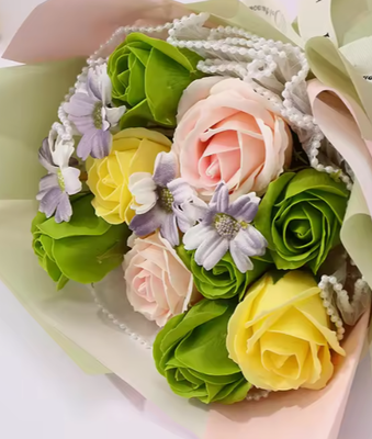Goede prijs. Mini Eco-vriendelijke hoge kwaliteit rozenboeket zeep bloemen kerstmuurdecor Nieuw ontwerp kunstmatig vereeuwigd decoratief online
