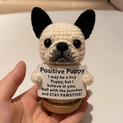 Goede prijs. Handgemaakte positieve haak puppy zachte pluis anime sleutelhanger pop met katoen vulling gewogen voor thuis baby of verjaardagscadeau online