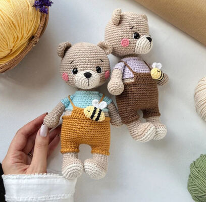 Goede prijs. Handgemaakte gehaakte Amigurumi beer pop baby zacht teddy dier speelgoed voor kinderen online