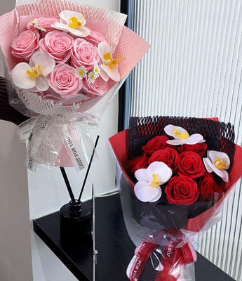 Goede prijs. Rozenbloemzeep met cadeaubon Valentijnsdag Moedersdag Rozenbloemzeep Boeket Boeket Zeep Bloemen online