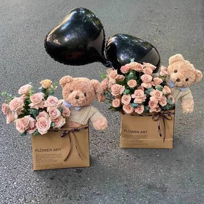 Goede prijs. Garandeerde kwaliteit Unieke Rozen Zeep Bloem Geschenkdoos Boeket Met Teddy Beer Gedroogde Bloem Ronde Vorm Voor Valentijn Kerstmis Verjaardag Bruiloft Vakantie Decoratie Model online