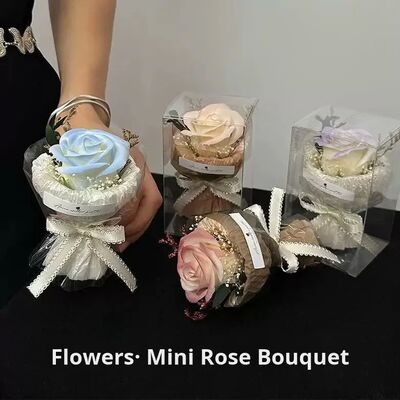 Goede prijs. Mini Zeep Bloemboeket Roos Eeuwige Bloem Cadeau Gedroogde Bloemen Souvenir Beste Vriend Verjaardag Ornament China Doorzichtige Plastic Doos online