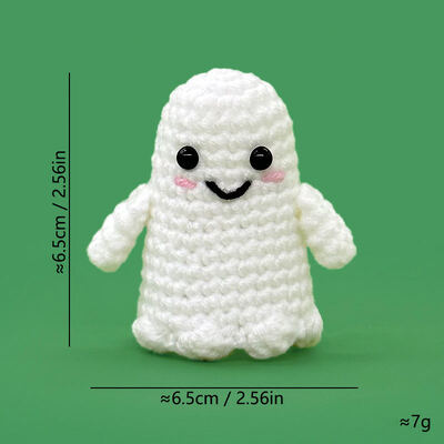 Goede prijs. Groothandel OEM Custom Halloween Crochet Geest Pop Handgemaakte Gebreide Positieve Geest Amigurumi Met Hekshoed & Grappig Boodschap Kaart online