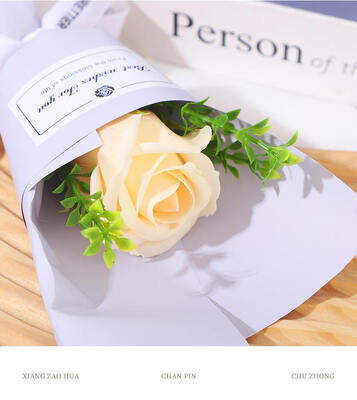 Goede prijs. Classic Handmade Realistisch kant Mini Zeep Roos Boeket 23*9cm Multi-Occasion Valentijn Artificiële Bloem Groothandel Geschenk online
