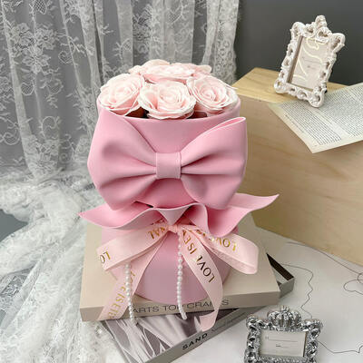 Goede prijs. Romantisch Dromerig Geurende Zeep Bloem Boeket Bowknot Pack Multi-Festival Kunstmatige Roos/Tulip/Zonnebloem Geschenk online