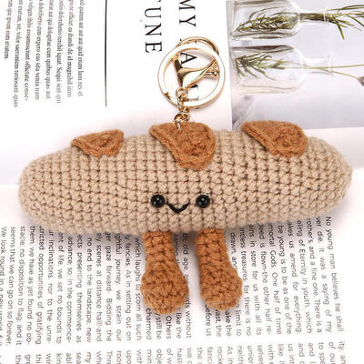 Goede prijs. Fluffy Cloud Knit Charm Doll Soft Yarn Handgemaakt Contemporary Sewing & Weaving Toy met Mini Bag Sleutel Decoratie Crochet online