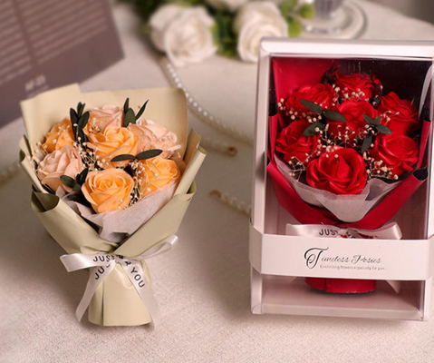 Goede prijs. Valentijnsdag Cadeaus Zeep Bloemboeket Verjaardag Vrienden Cadeau Roze Bloemen met Doos 17cm online
