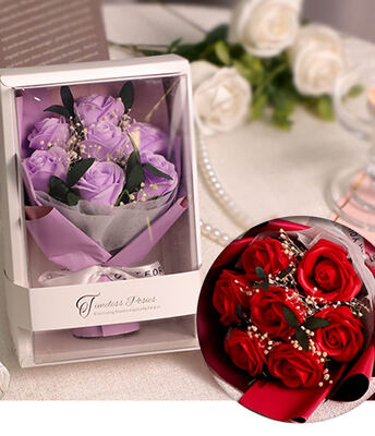 Goede prijs. Zeep Bloem Valentijnsdag Leerkracht Dag Geschenk Roos Kleine boeket Afgesloten om vriendin Verjaardag creatieve cadeautjes met doos te sturen online