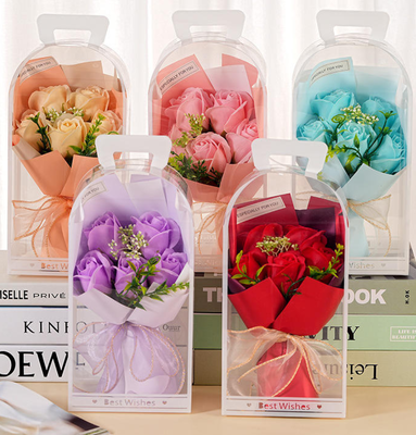 Goede prijs. Zeep Roos Bloem Boeket Moedersdag Geschenk Met Handtas Geschenkdoos online