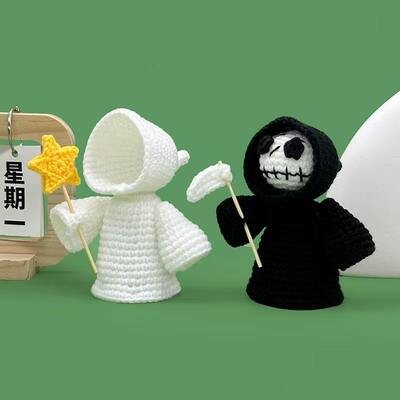 Goede prijs. Handgemaakte gebreide gehaakte spookachtige geesten pop geweven techniek halloween art deco huis decoratie cadeau idee groothandel van de fabriek online