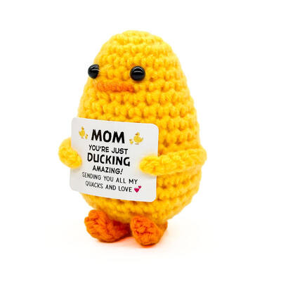 Goede prijs. Positief eendje met handgekrochte katoenen eendje schattig Positieve energie-expressie Afgesloten dierlijk haakproduct in aardappelpop online
