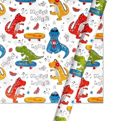 Goede prijs. De witte Dinosaurus vormde 50CMX70CM het Document van de Giftomslag Broodje voor Speelgoedpakket online