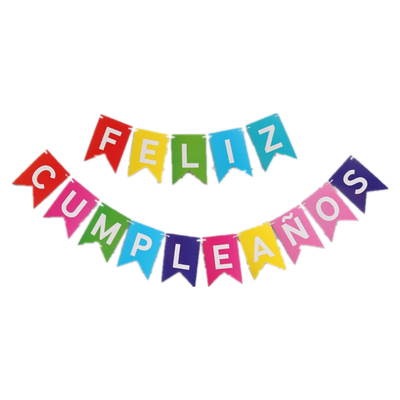 Goede prijs. Gedrukt Feliz Cumpleanos Party Decoration Items Garland Fishtail Swallow Tailed Flag online