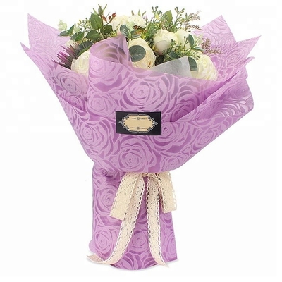 Goede prijs. Maak In reliëf gemaakte Polyesterbloemist Wrapping Paper Roll Grote Rose Pattern 60cm waterdicht online