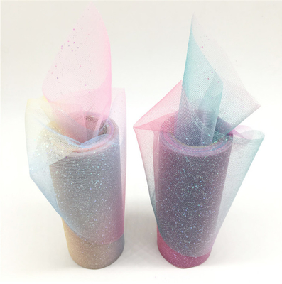 Goede prijs. 15cm 10 Yards van Organza Tulle Regenboog rolt schitteren Tulle met Crystal Sequin online