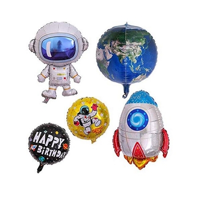 Goede prijs. De kosmische ruimte Als thema gehade van de Partijballons van Foliemylar Astronaut Rocket Pattern 5Pcs online